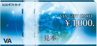 VJA（VISA）ギフトカードのサンプル